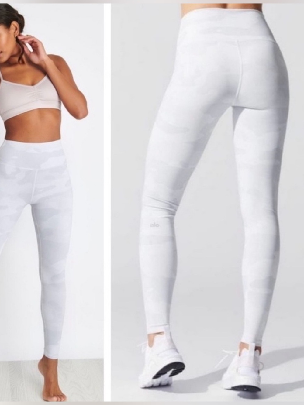 ALO YOGA High-Waist White Camo Leggings - Womens Activewear